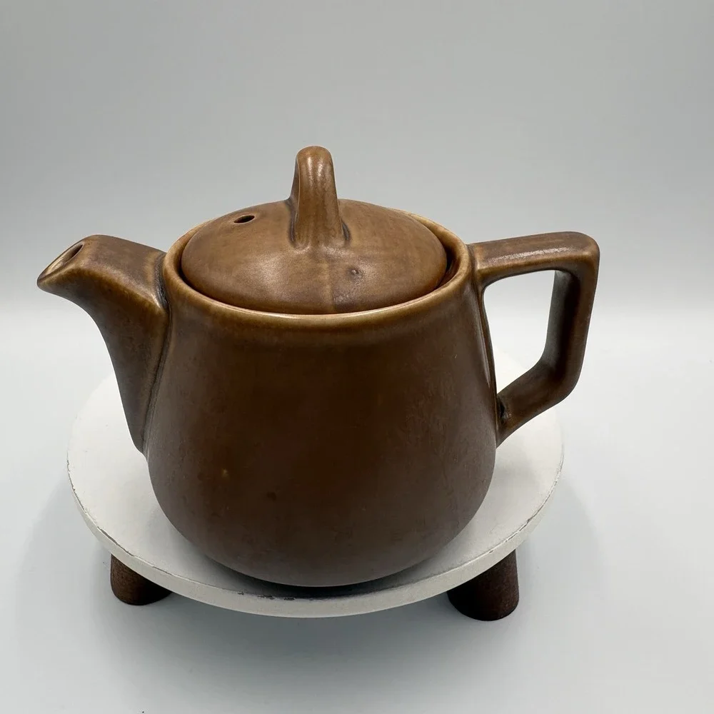 Vintage HALL Pottery One Cup Coffee Pot/Tea Pot Brown Kitchen Dining Decor